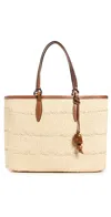Hunting Season Tote In Natural Fiber Cognac In Cognac