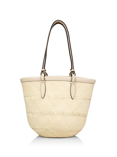 Hunting Season Women's Small Iraca Palm Handwoven Basket Bag In Neutral