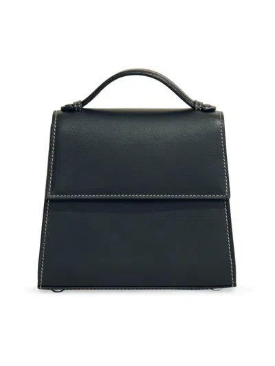 Hunting Season Women's Small Leather Top Handle Bag In Black