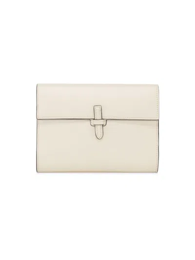Hunting Season Women's Soft Leather Clutch In Oyster