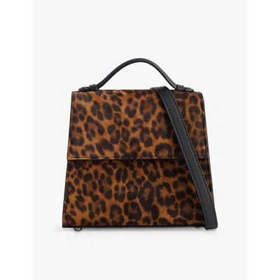 Hunting Season Womens The Small Leopard-print Leather Top-handle Bag