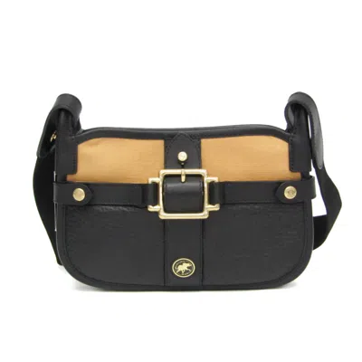 Pre-owned Hunting World Camel Leather Canvas Shoulder Bag () In Multi