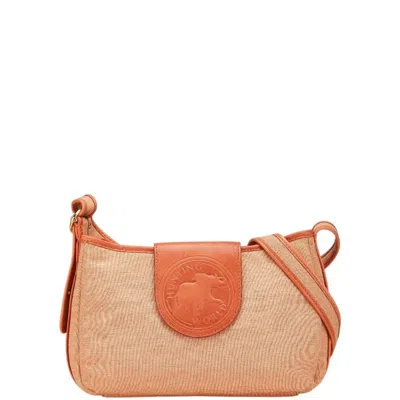 Pre-owned Hunting World Pink Canvas Leather Shoulder Bag () In Multi