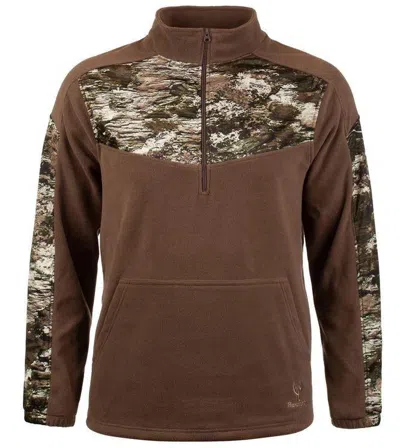 Huntworth Men's  Anti-pill Fleece 1/4 Zip Pullover In Brown