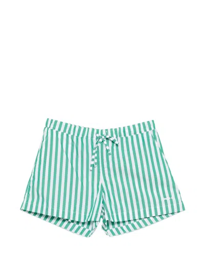 Hunza Embroidered Detail Drawstring Mini Shorts In Green