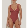 Hunza G Celine Ring-detail Swimsuit In Metallic