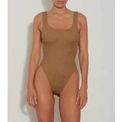 Hunza G - Square Neck Swimsuit In Brown