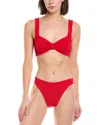 Hunza G Bonnie Seersucker Bikini In Red