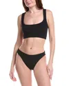Hunza G 2pc Coverage Xandra Bikini Set In Black