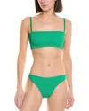 Hunza G Gigi Seersucker Bikini In Green