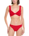 Hunza G Bonnie Seersucker Bikini In Red