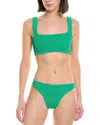 Hunza G Gigi Seersucker Bikini In Green