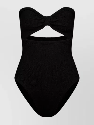 Hunza G Alana Swim Strapless Bow Cut-out In Black