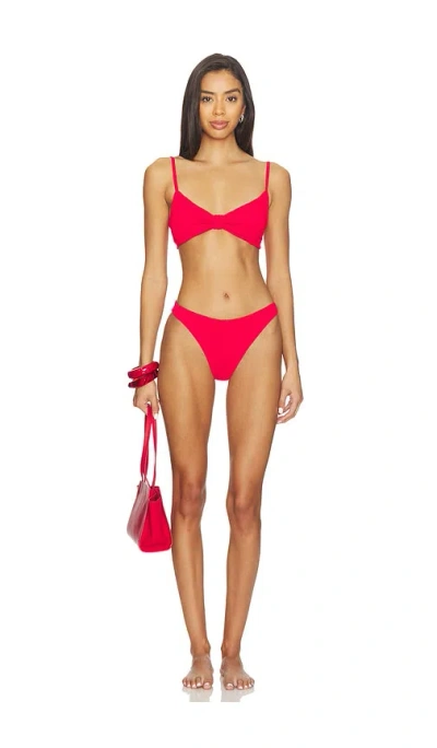 Hunza G Alicia Bikini Set In Red