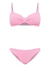 Hunza G Alicia Crinkle Knot Bikini In Pink