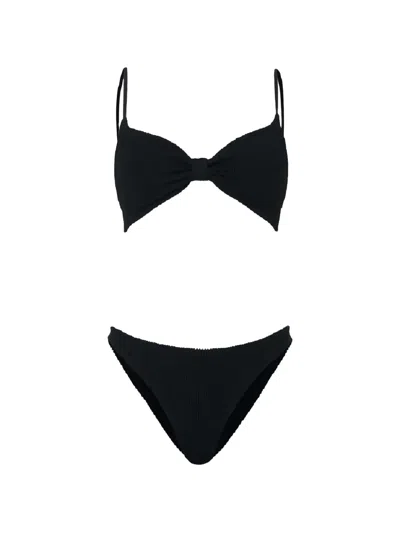 Hunza G Alicia Crinkle-effect Bikini In Black