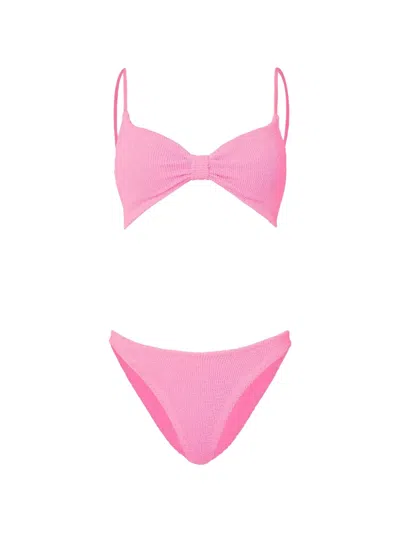 Hunza G Alicia Bikini In Knitteroptik In Pink