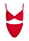 Hunza G Alicia Knotted Crinkle Bikini In Red