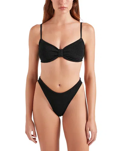 Hunza G Alicia Textured Bikini Top In Black