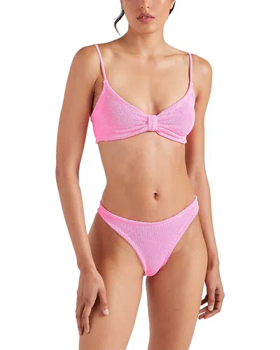 Hunza G Alicia Textured Bikini Top In Pink