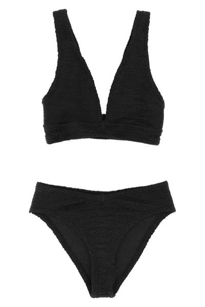 Hunza G Angel Bikini Set V Neck Triangle In Black