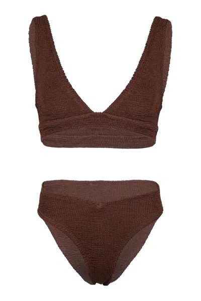 Hunza G Angel Bikini Metallic Chocolate In Brown