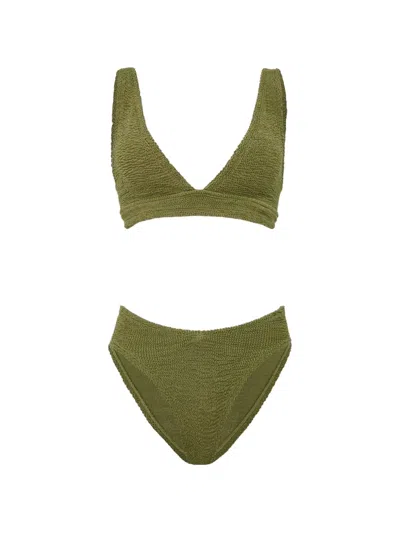 Hunza G Angel Crinkled-texture Bikini In Green