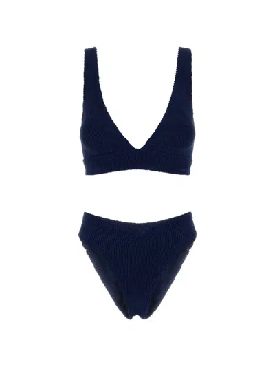 Hunza G Angel Crinkle-effect Bikini In Blue