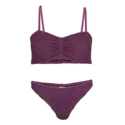 Hunza G Aura Bikini Metallic Grape In Purple