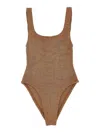 Hunza G Domino Swim One-piece Swimsuit In Brown