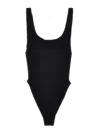 Hunza G Square One-piece Textured Swimsuit In Black