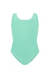 Hunza G Baby Classic Swim Metallic Mint In Green