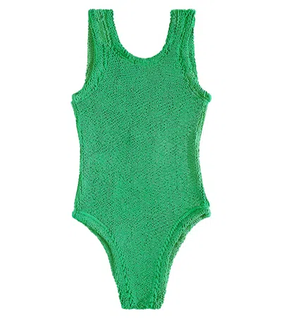 Hunza G Kids' Baby Classic Swimsuit In Green