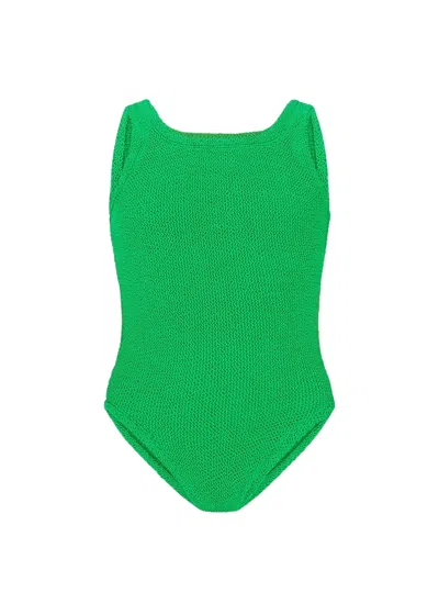 Hunza G Baby Classic Swimsuit In Emerald | Fits Kids 3 In Green