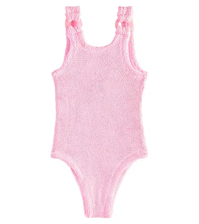 Hunza G Kids' Baby Domino Swimsuit In Pink