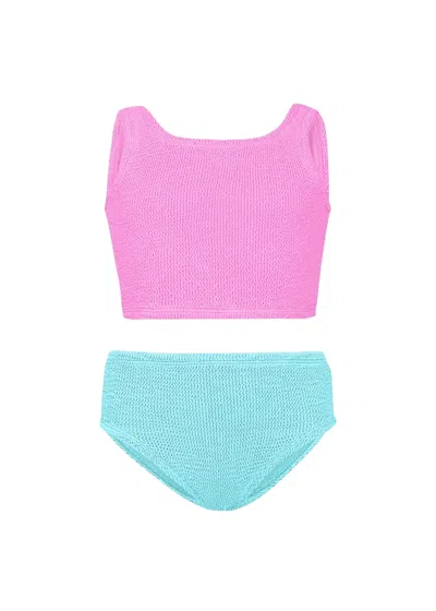 Hunza G Kids' Baby Duo Lyra Bikini Bubblegum/aqua In Multi