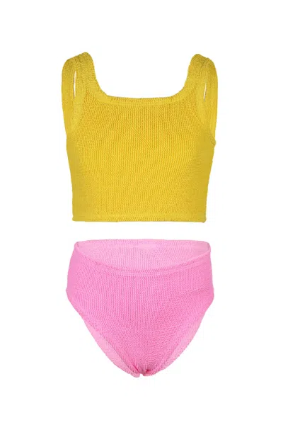 Hunza G Kids' Baby Duo Lyra Bikini Sunflower/bubblegum In Multi