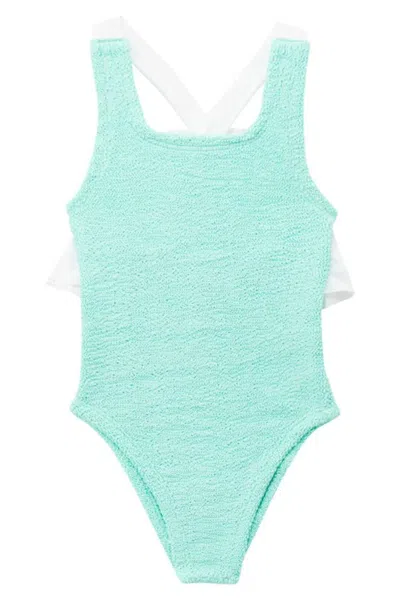 Hunza G Kids' Baby Lara One Piece Metallic Mint In Green