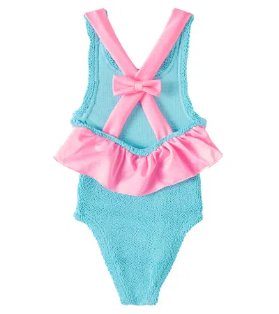 Hunza G Kids' Baby Lara Swimsuit In Blue