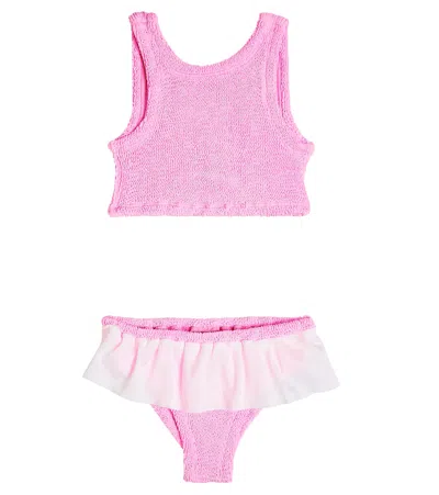 Hunza G Kids' Olive Bikini In Bubblegum