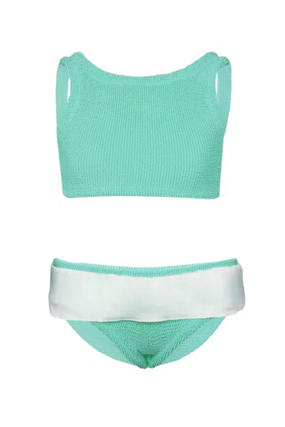 Hunza G Kids' Baby Olive Bikini Metallic Mint In Green