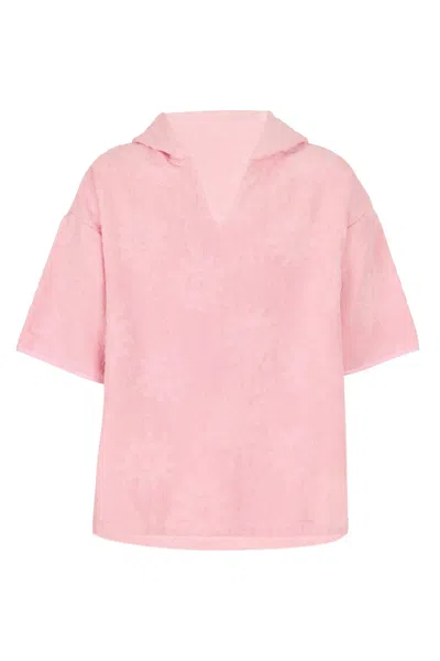 Hunza G Baby Sunny Pink Towelling Hooded Poncho