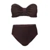 Hunza G Bandeau Bikini Set In Brown In Brown