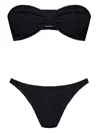Hunza G Bandeau Bikini Set With Knot Detail In Black