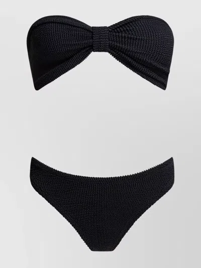 Hunza G Bandeau Top With Bow Detail And High-cut Bottoms