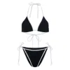 Hunza G Gina Textured Triangle Bikini With Sporty Contrast In Multicolor