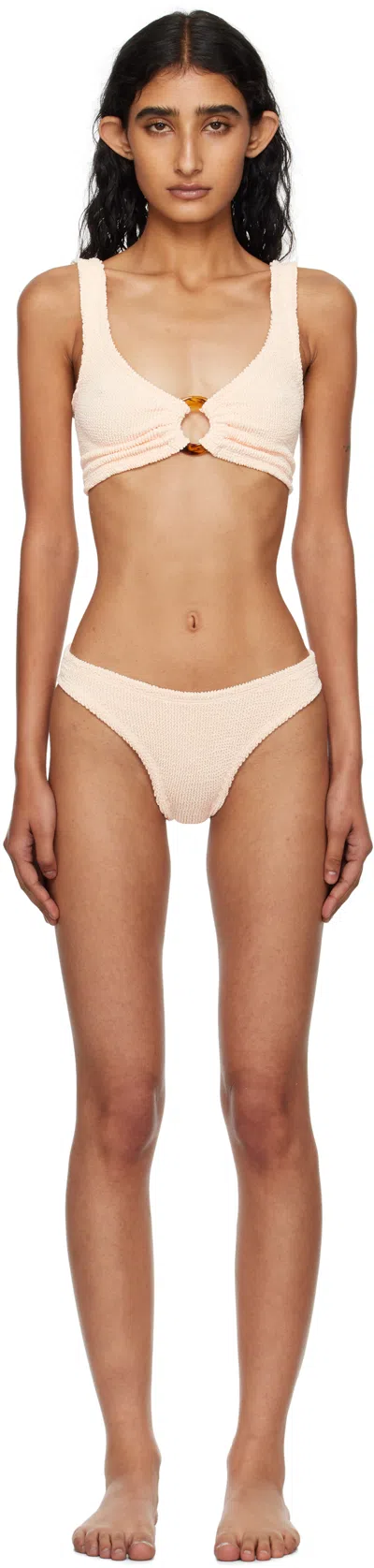 Hunza G Beige Julia Bikini In Pink