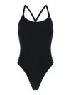 HUNZA G 'BETTE' BLACK ONE-PIECE SWIMSUIT WITH CRISSCROSS STRAPS IN STRETCH FABRIC WOMAN