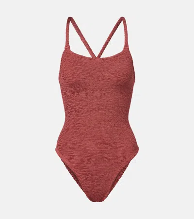 Hunza G Bette Swimsuit In Burgundy