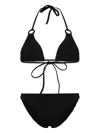 Hunza G Rings Detail Halter Neck Bikini Set In Black